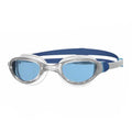 Zoggs Adult Unisex Phantom 2.0 Anti-Fog UV Protection Wide Vision Curved Lens Quick-Adjust No-Leak Swimming Goggles, 461031, Clear/Navy - Tint Blue Lens