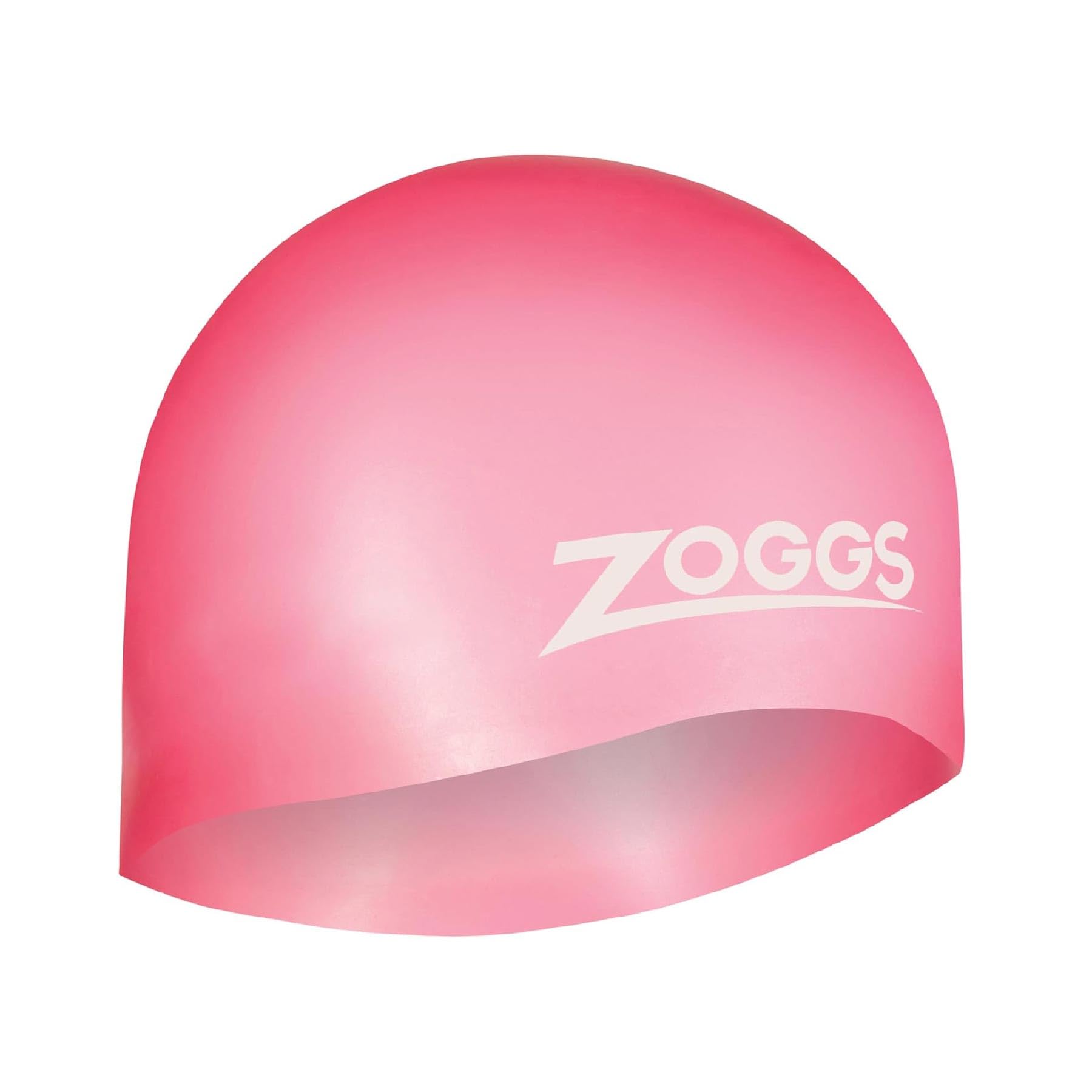 ZOGGS Unisex Adult Easy-Fit Silicone Swimming Cap - Non-Slip Hydrodynamic Design Ergonomic Fit Swim Hat for Long/Short Hair, Pink