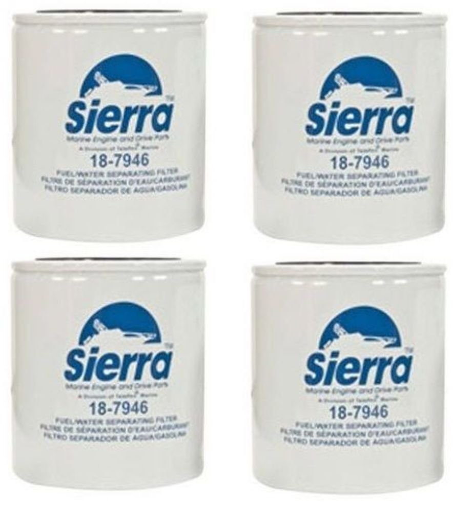 Sierra Fuel Water Separator Filter OMC 4 Pack 18-7946