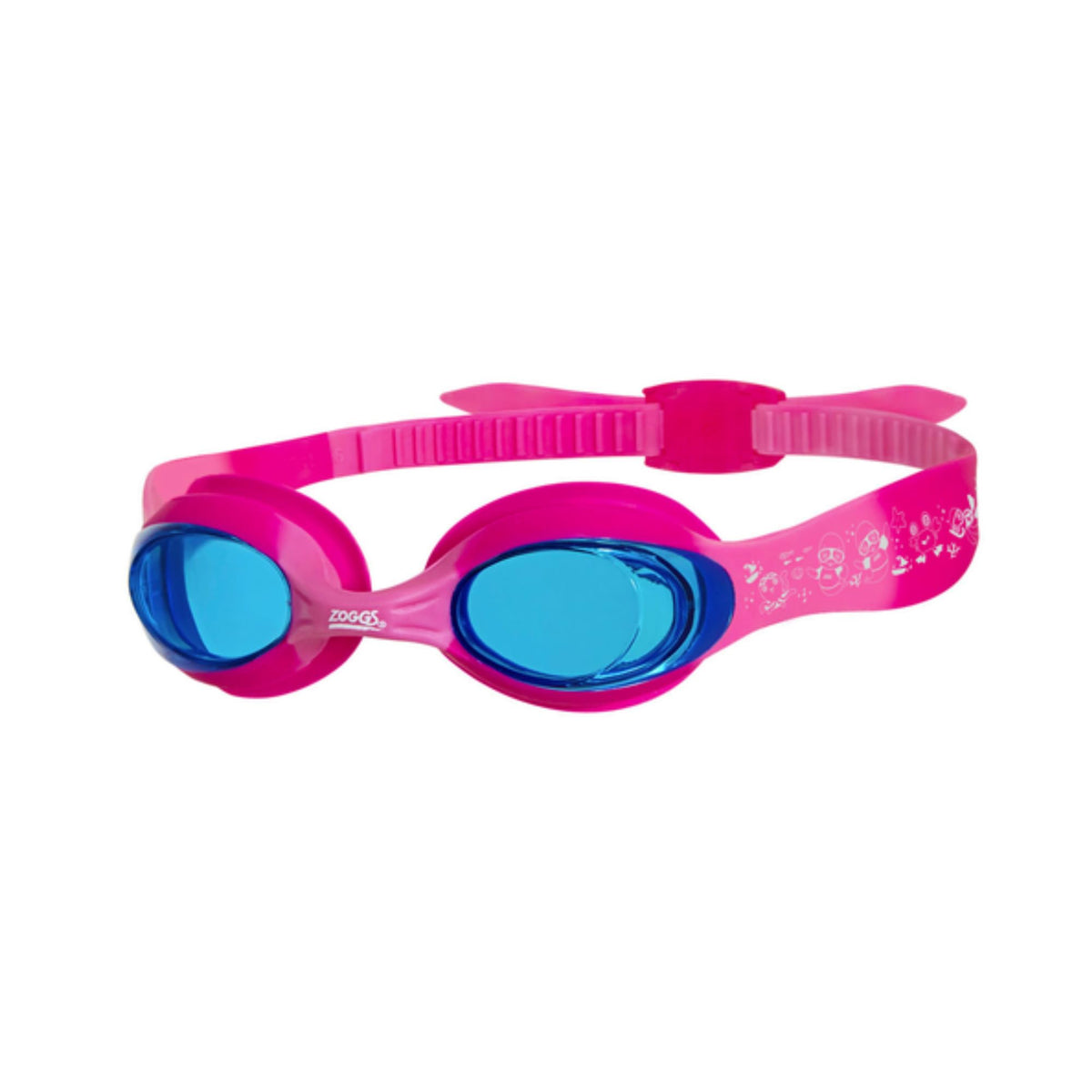 Zoggs Kids' Little Twist Swim Goggles | Anti-Fog UV Protection | Soft Silicone Seal, Flexible Nose Bridge & Easy-Adjust Strap, Pink/Pink - Tint Blue Lens