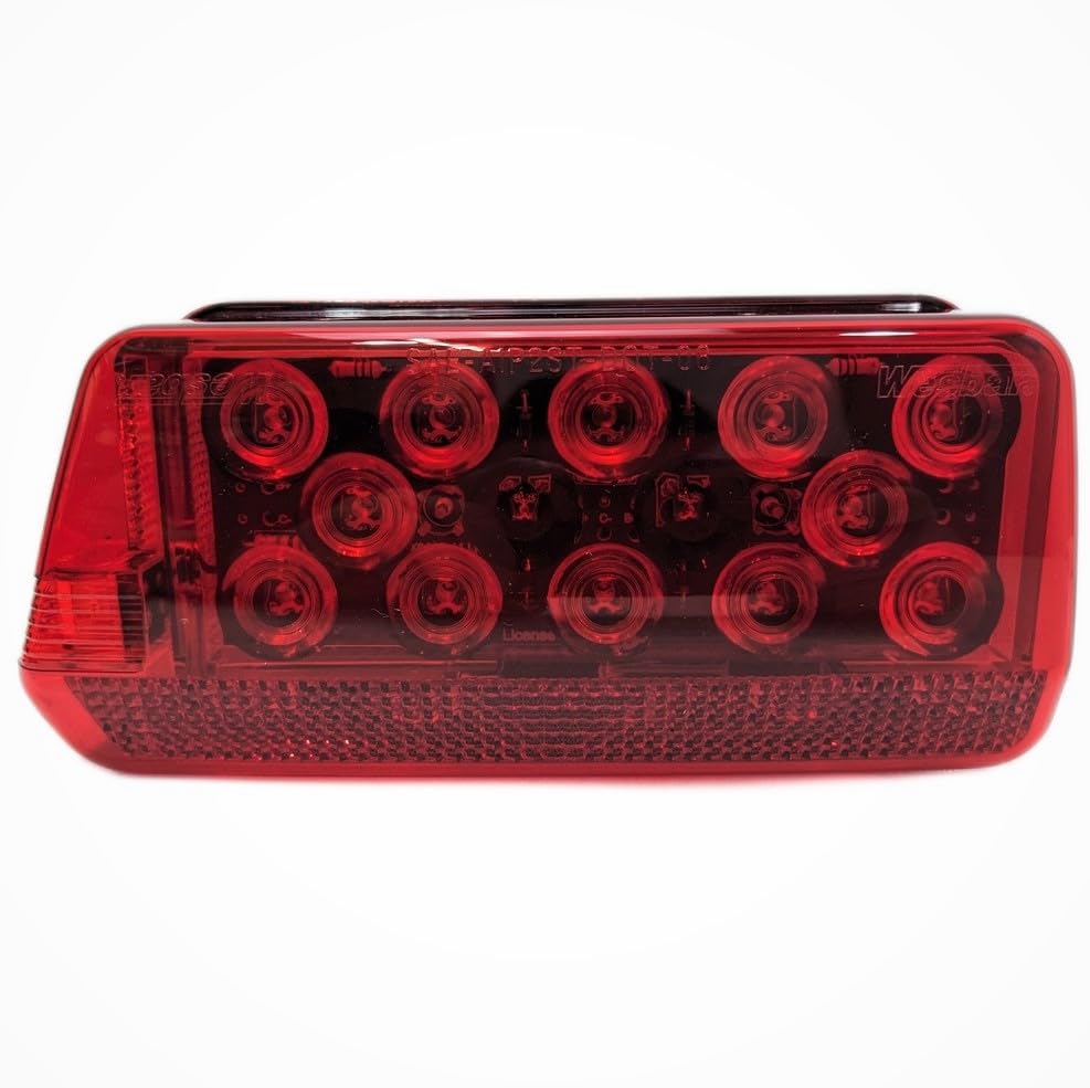 EZ Loader Boat Trailer Left Tail Light LED 7.5"" x 3.5"" 250-032133, Red
